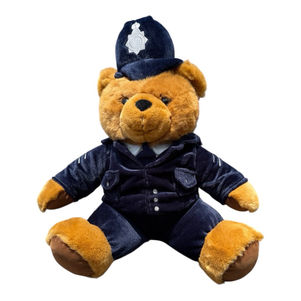 RARE UK British Policeman Bobby Copper Fuzz Uniform Teddy Bear Plush ENGLAND !